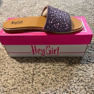 Corkys Hey Girl Purple Slide Sandals
